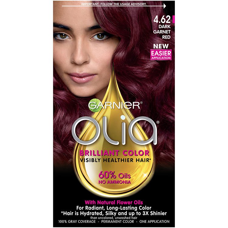 Olia Brilliant Color Hair Color 4.62 Dark Garnet Red